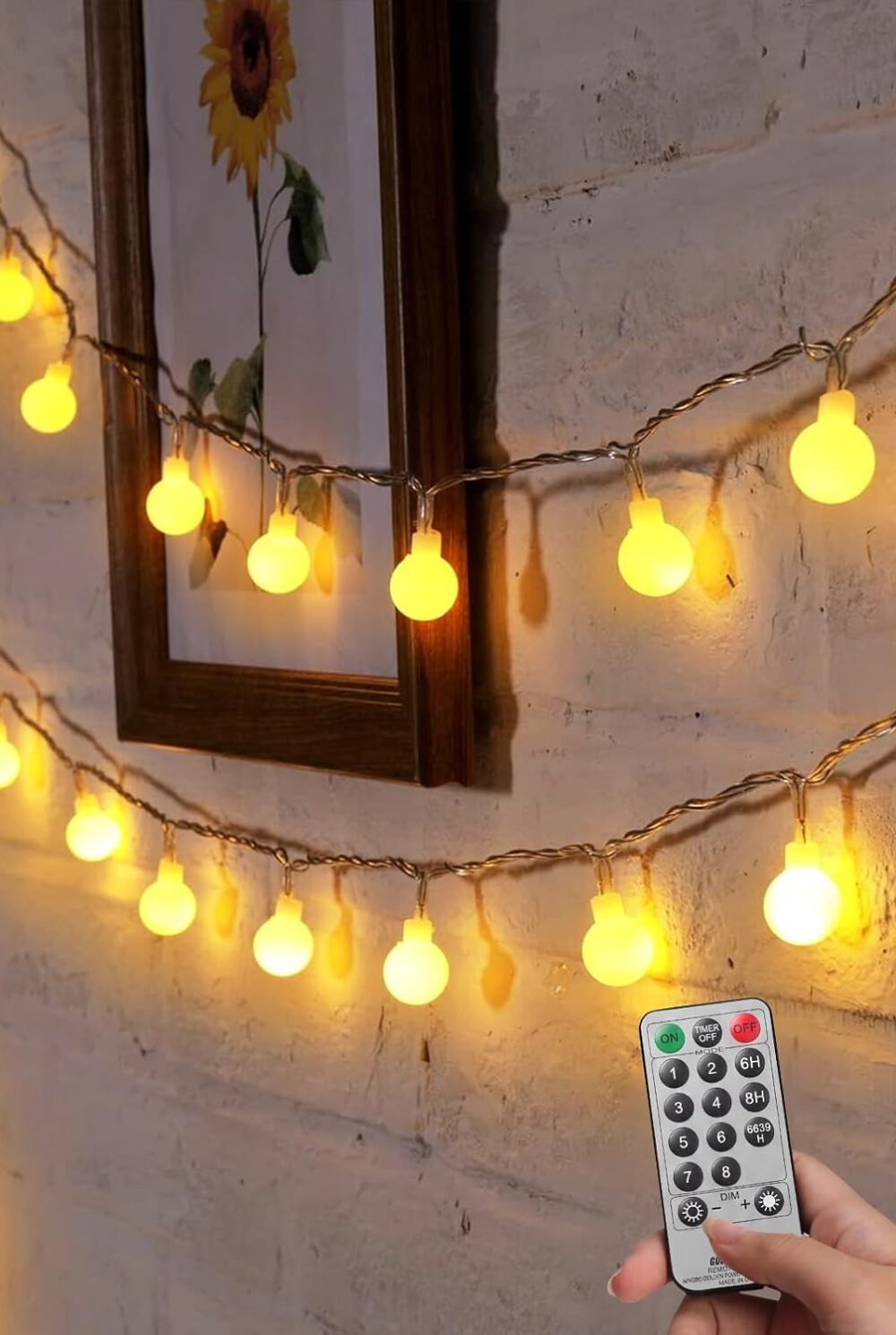 Minetom Globe String Lights, 33 Feet 100 Led Fairy Lights Plug in