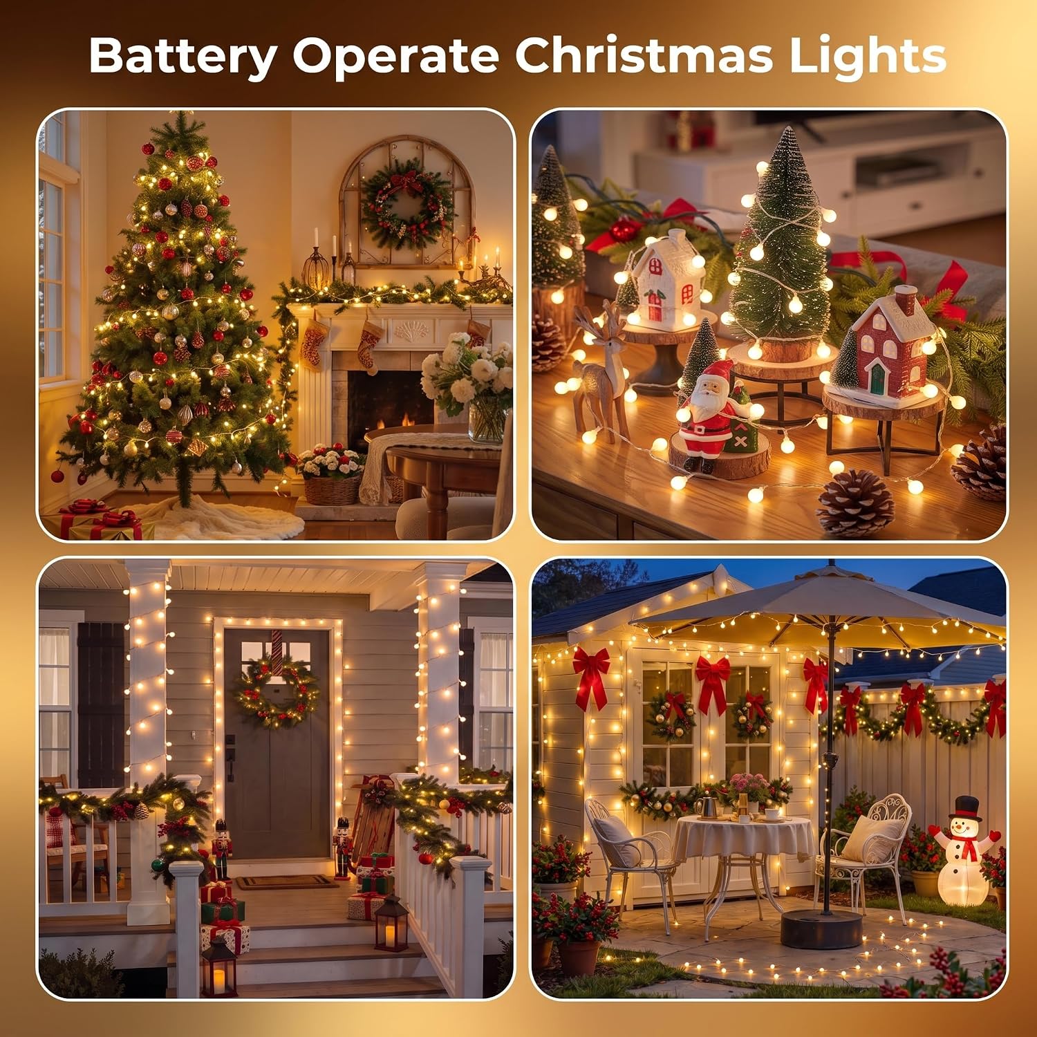 Minetom Battery Operated String Lights, 21FT 60 LED Globe Classroom Lights - Image 4