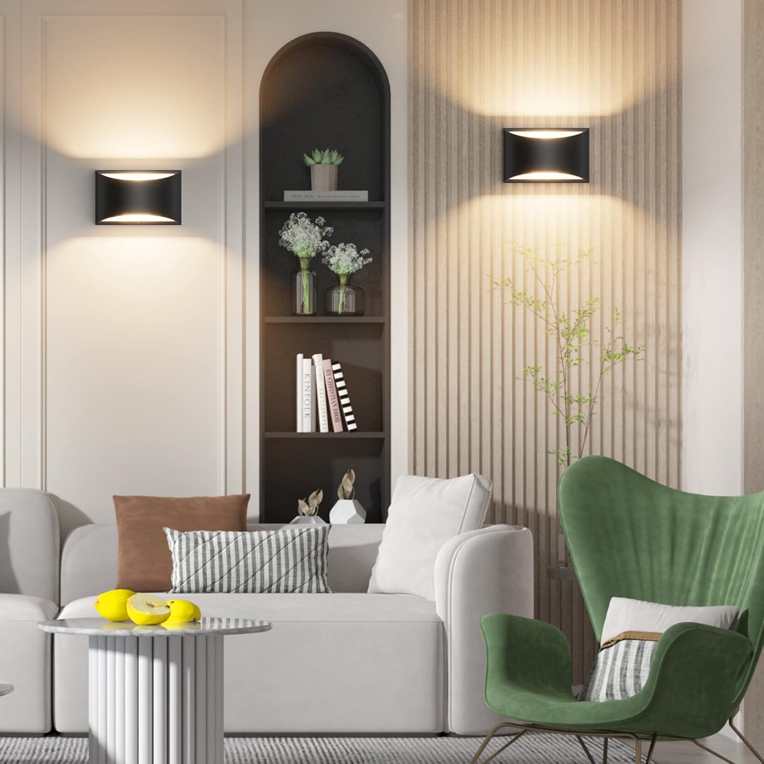 Aipsun Black Modern LED Wall Sconce Indoor Wall Lights 1 Pack Hardwired Up and Down Wall Mount Light for Living Room Bedroom Hallway Corridor Conservatory Warm White 3000K(with G9 Bulbs) - Image 8