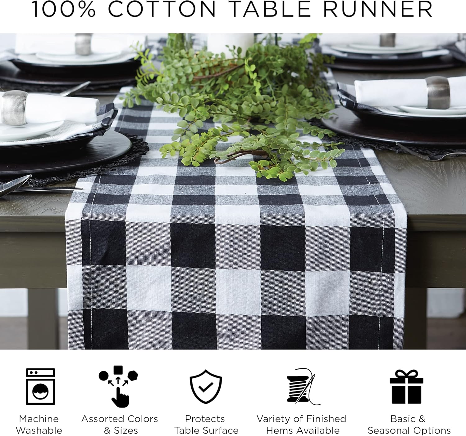 DII Dobby Stripe Table Runner, 13x72, French Blue & Cream Background - Image 10
