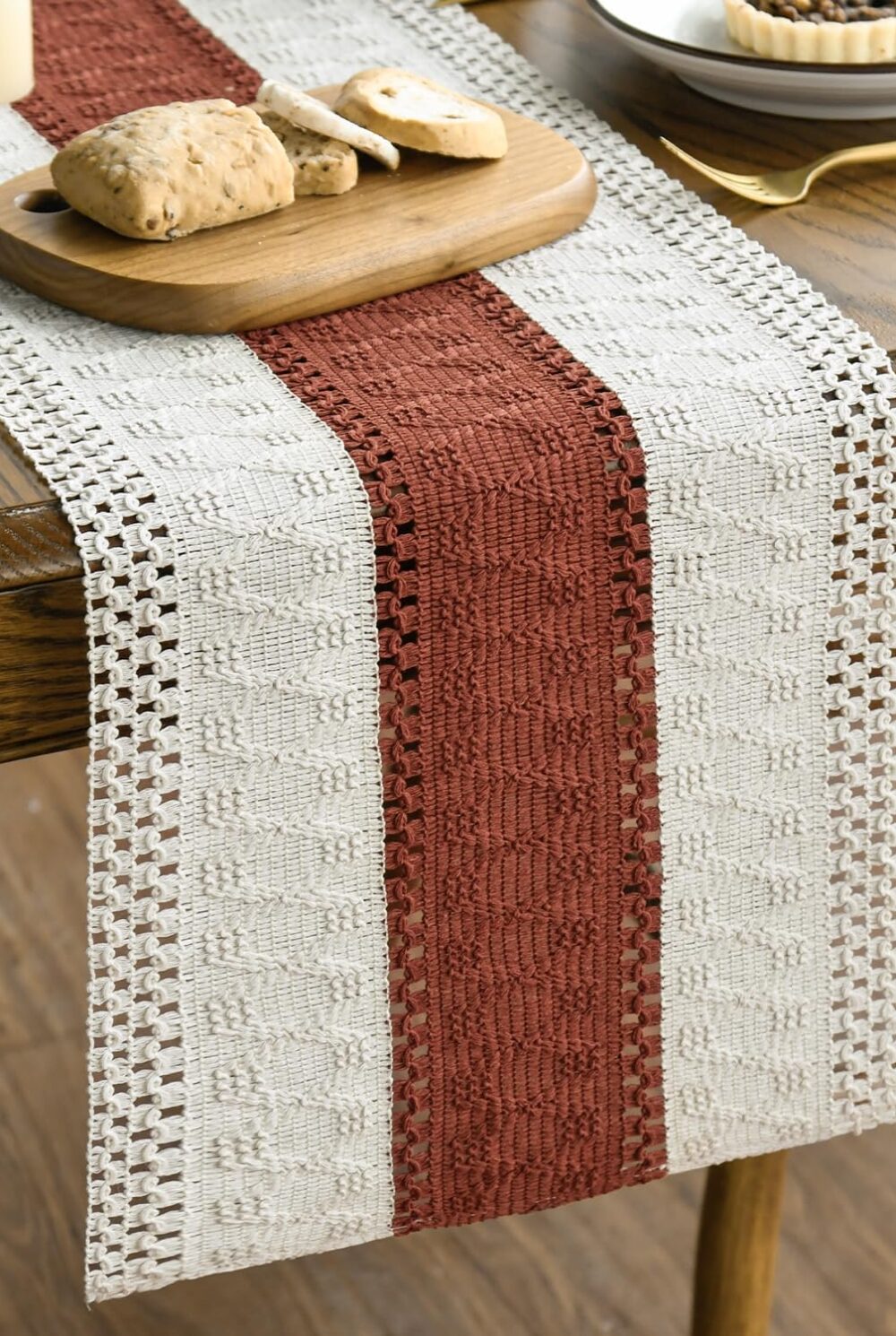 Artoid Mode Caramel Farmhouse Rustic Table Runner 12x72 Inch